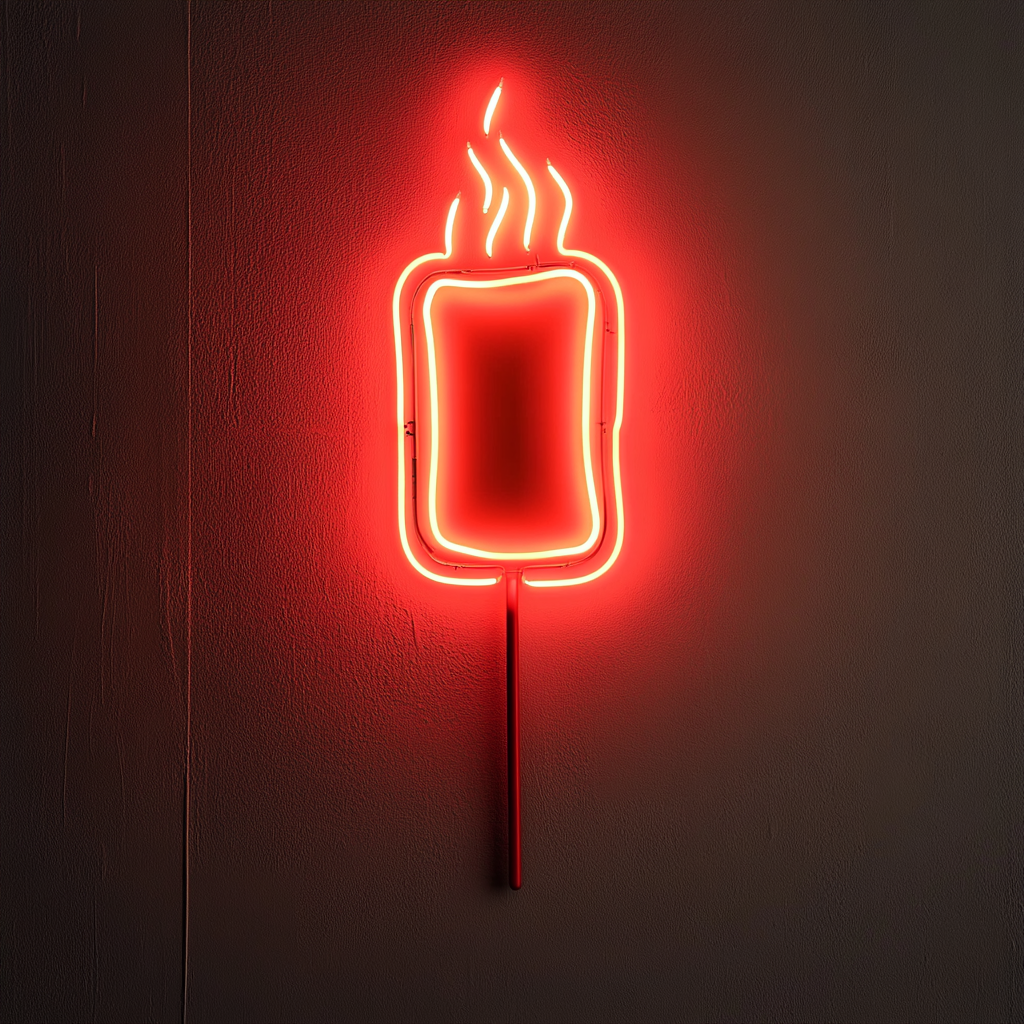 Roasting Marshmallow - Red Neon Sign, 18 Inches