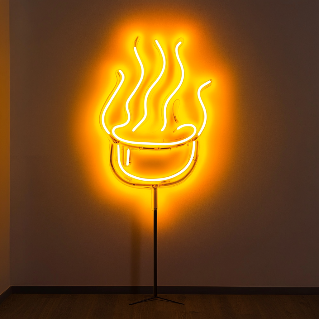 Roasting Marshmallow - Yellow Neon Sign, 24 Inches