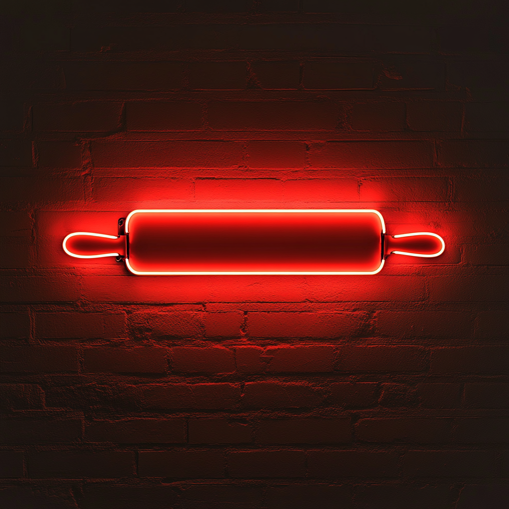 Rolling Pin - Red Neon Sign, 24 Inches
