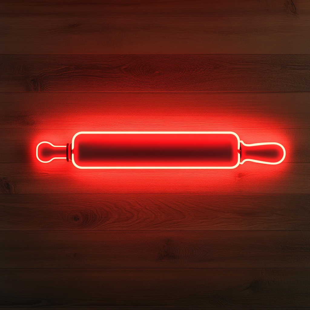 Rolling Pin - Red Neon Sign, 18 Inches