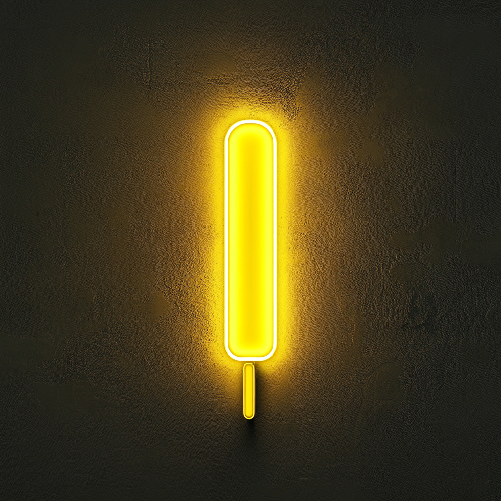 Rolling Pin - Yellow Neon Sign, 18 Inches