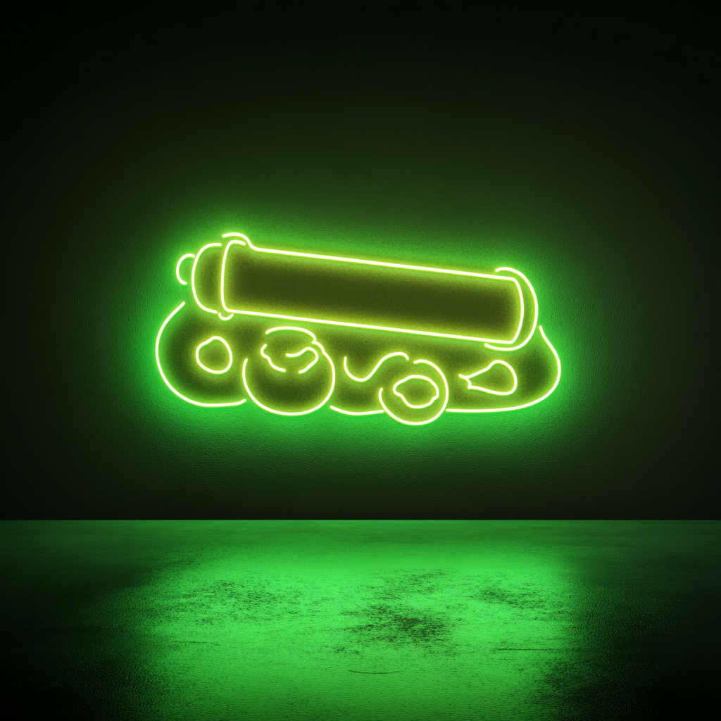 Rolling Pin and Baking Dough - Green Neon Sign, 24 Inches