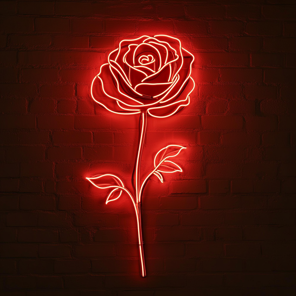 Rose - Red Neon Sign, 24 Inches