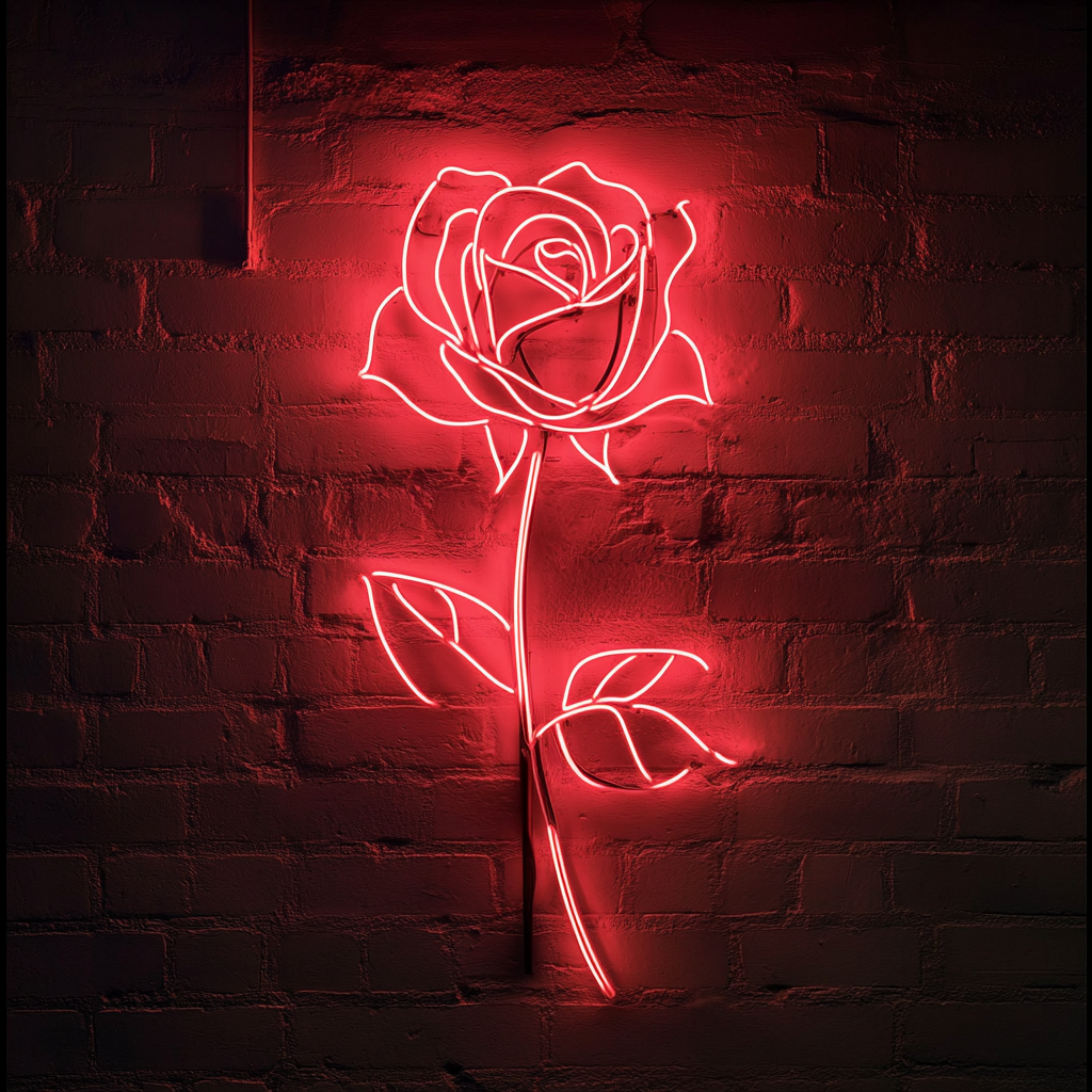 Rose - Red Neon Sign, 24 Inches