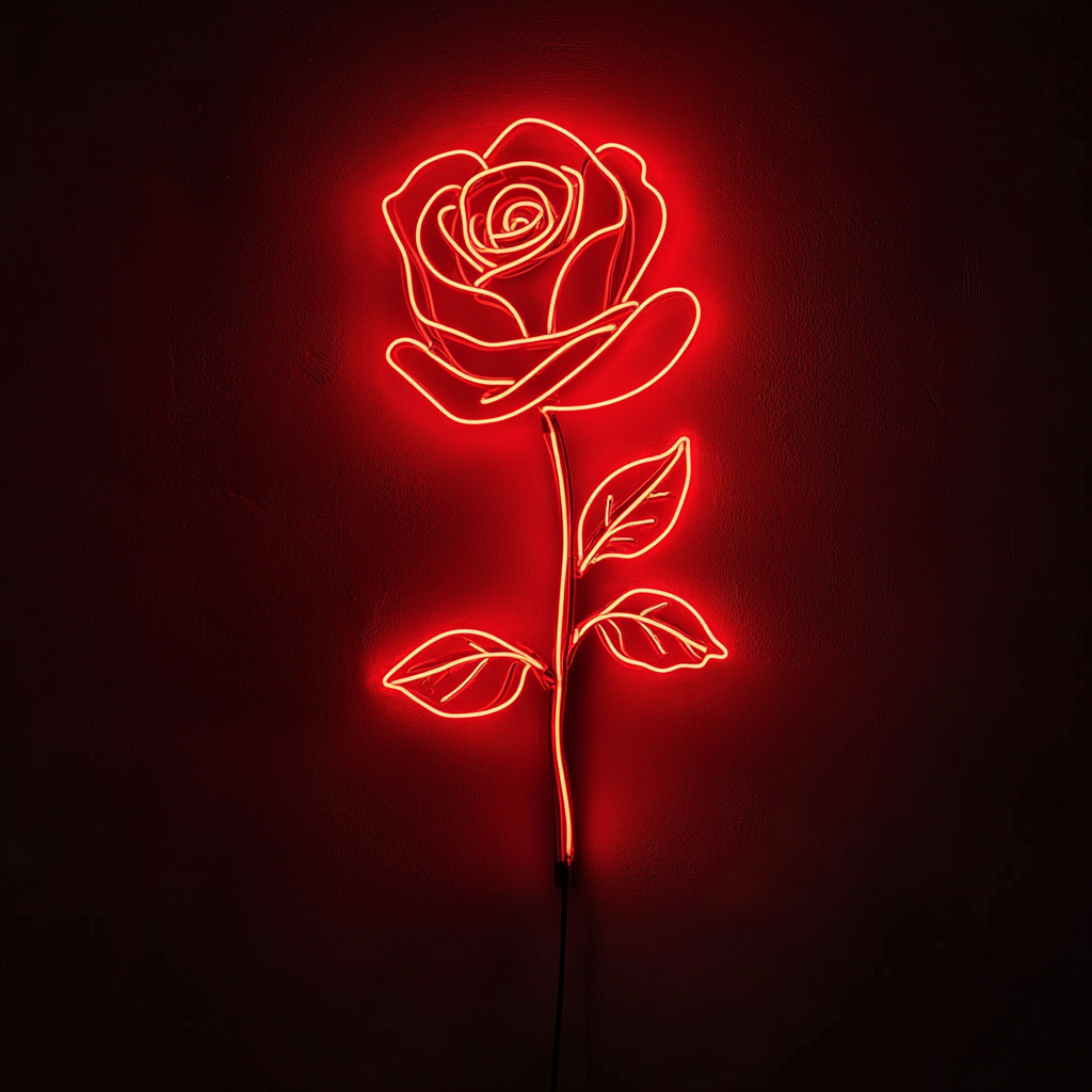Rose - Red Neon Sign, 18 Inches