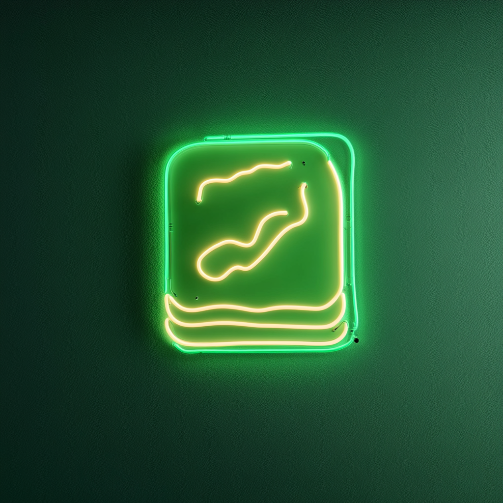 S'mores - Green Neon Sign, 18 Inches