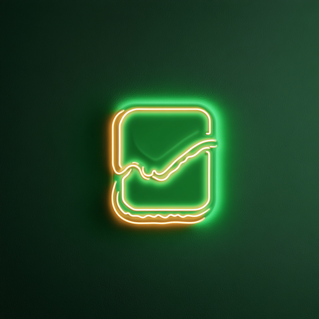 S'mores - Green Neon Sign, 24 Inches