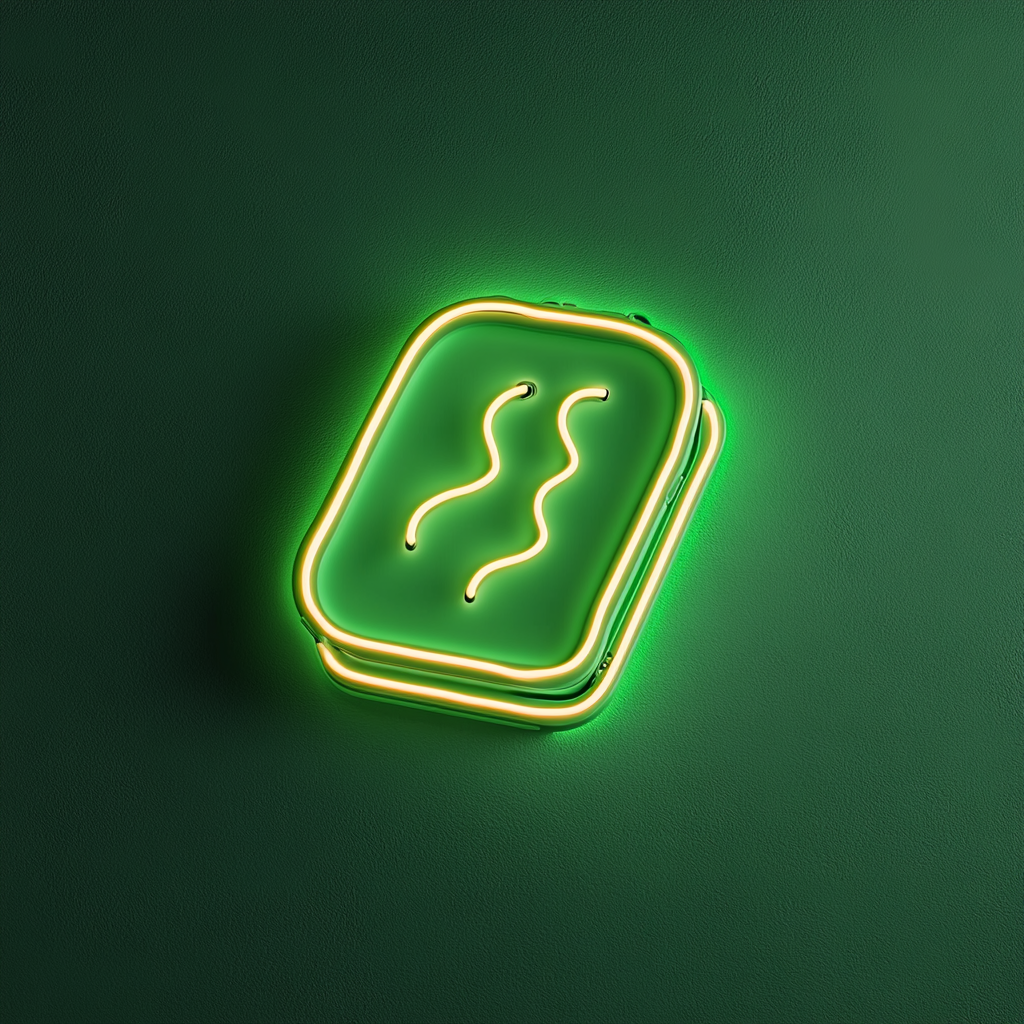 S'mores - Green Neon Sign, 24 Inches