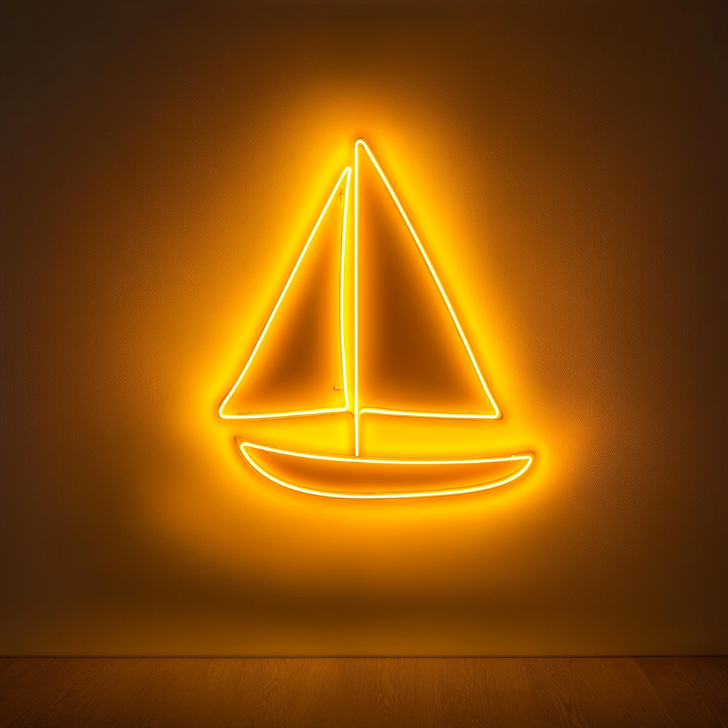 Sailboat - Yellow Neon Sign, 24 Inches