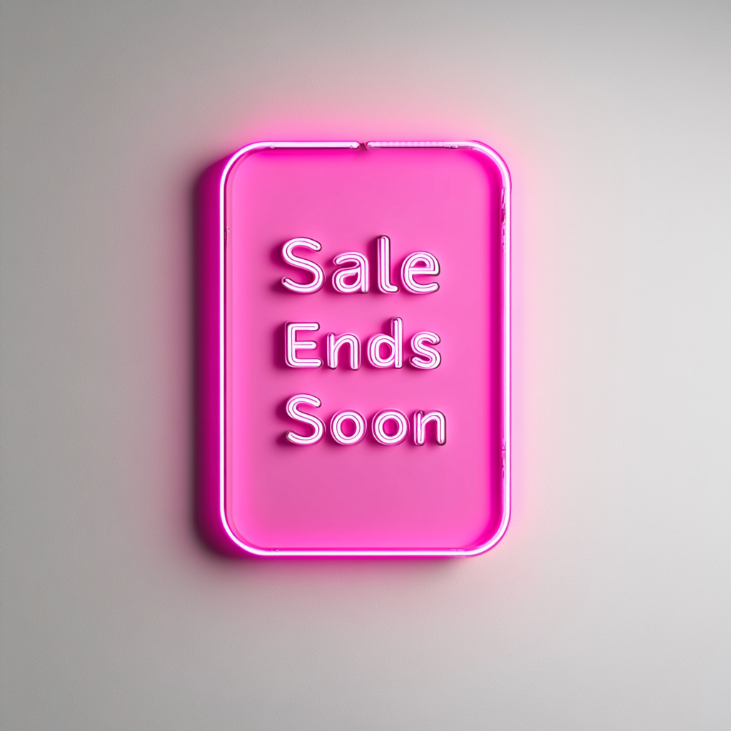 "Sale Ends Soon" - Pink Neon Sign, 24 Inches