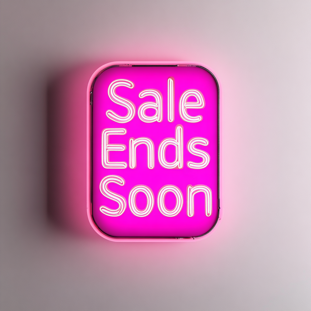 "Sale Ends Soon" - Pink Neon Sign, 24 Inches