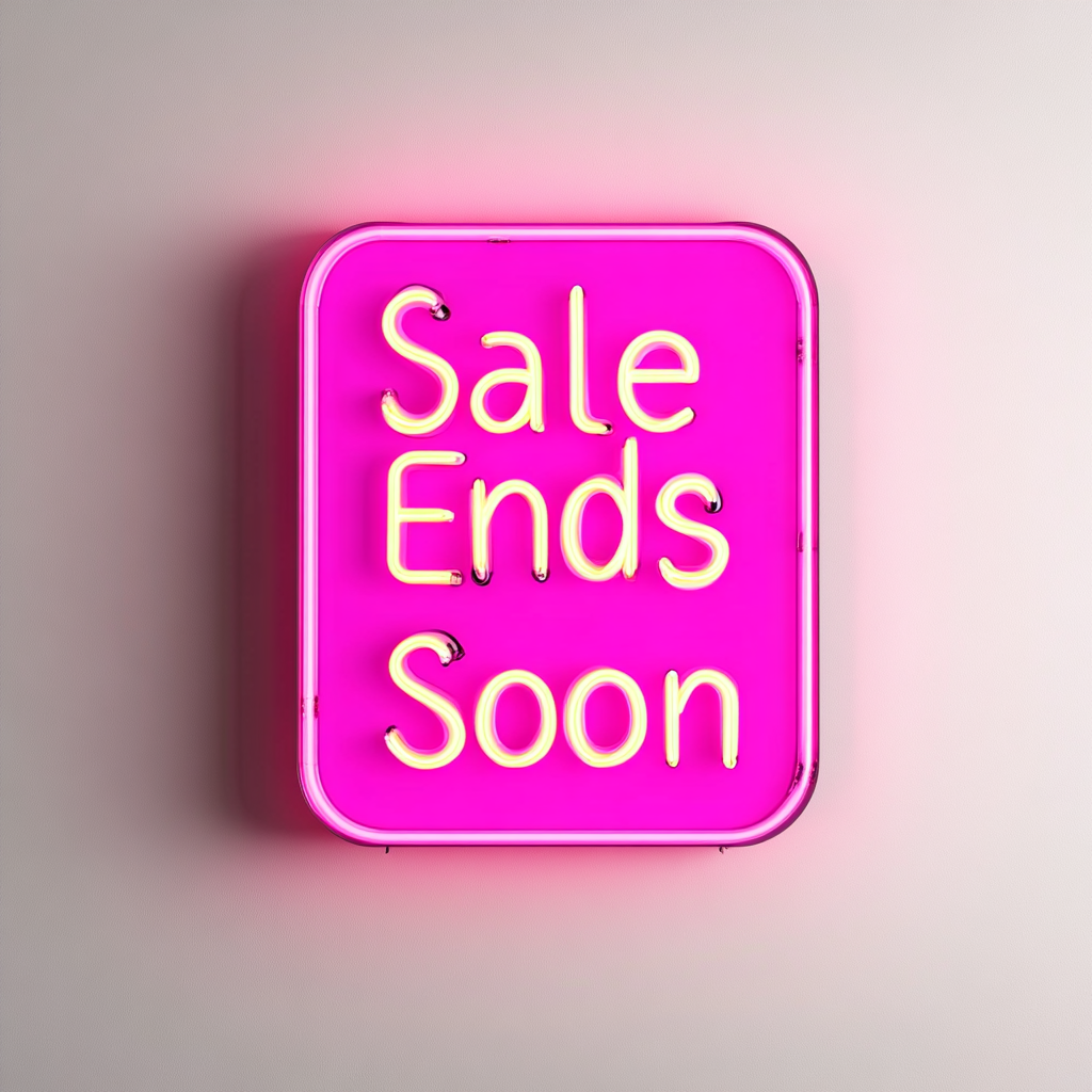 "Sale Ends Soon" - Pink Neon Sign, 24 Inches