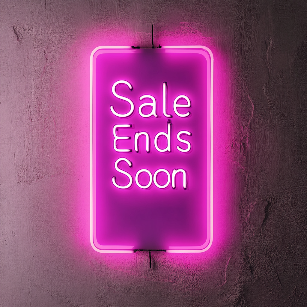 "Sale Ends Soon" - Pink Neon Sign, 24 Inches