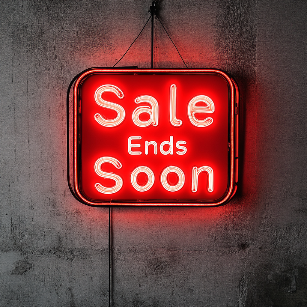 "Sale Ends Soon" - Red Neon Sign, 24 Inches