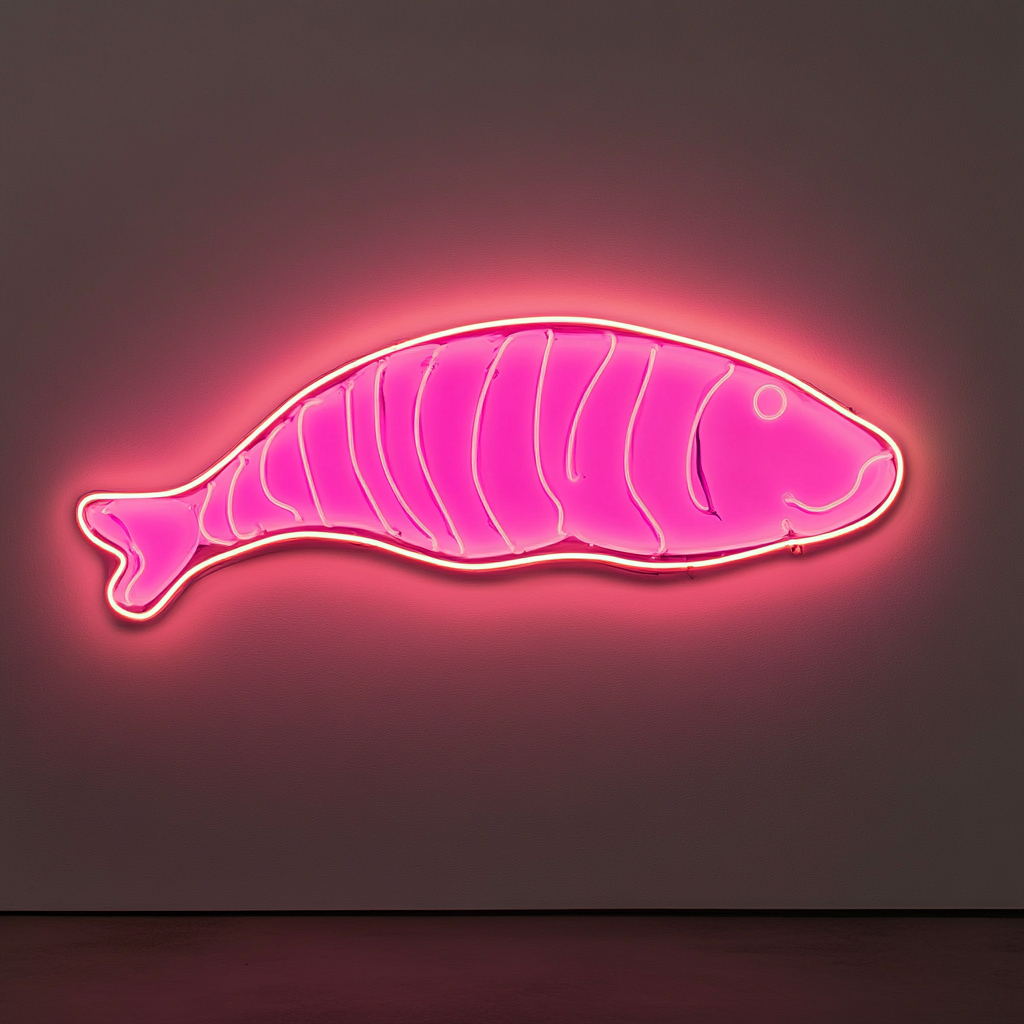 Salmon Steak - Pink Neon Sign, 24 Inches