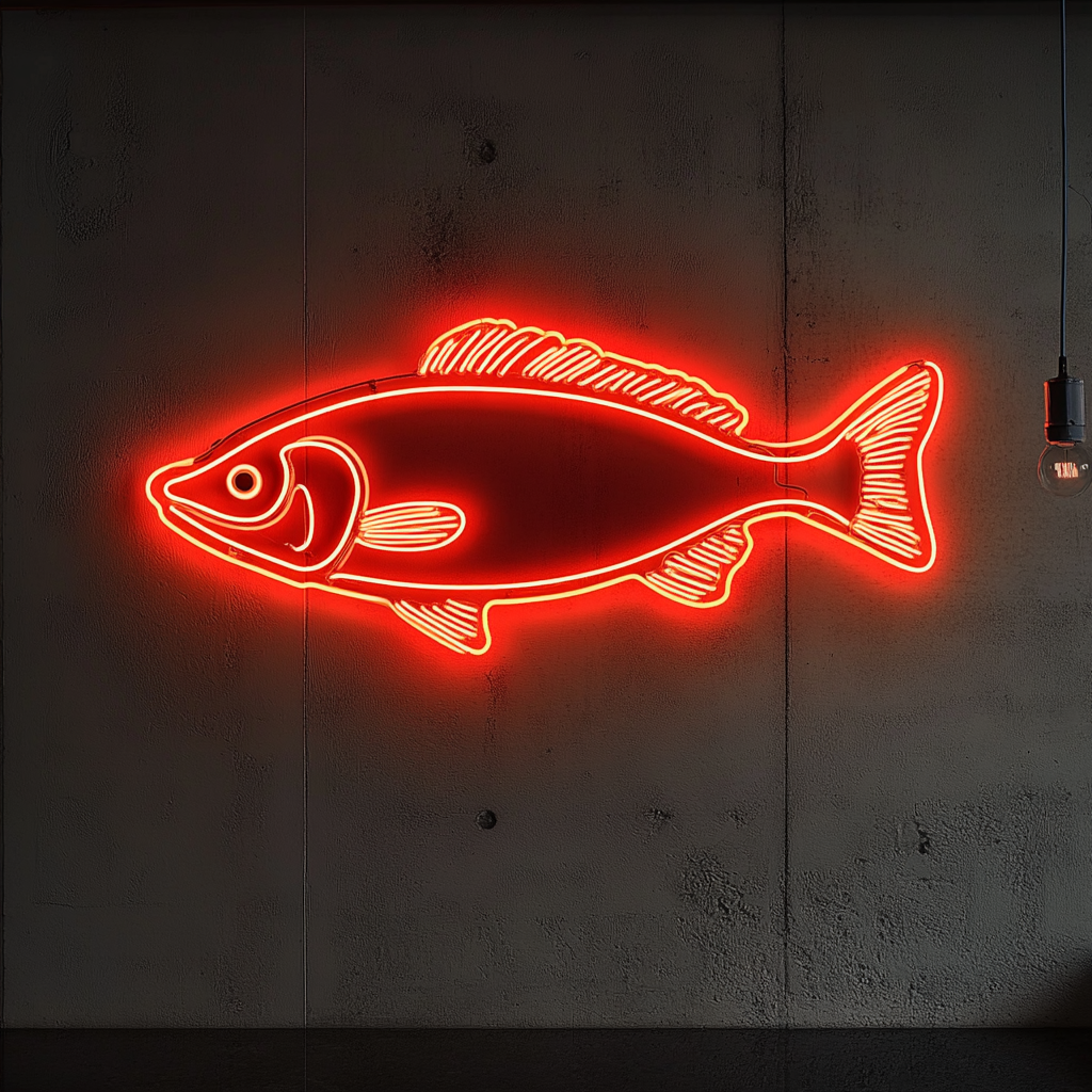 Salmon Steak - Red Neon Sign, 24 Inches