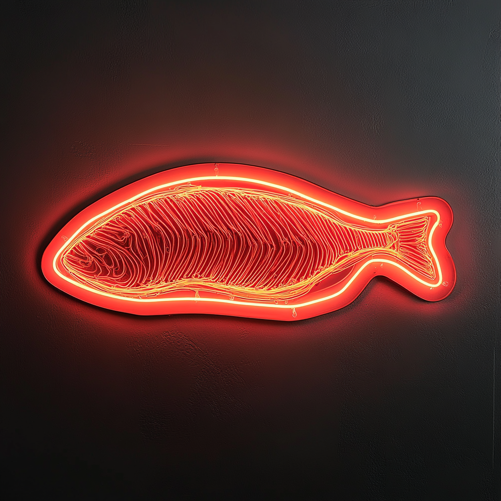 Salmon Steak - Red Neon Sign, 24 Inches
