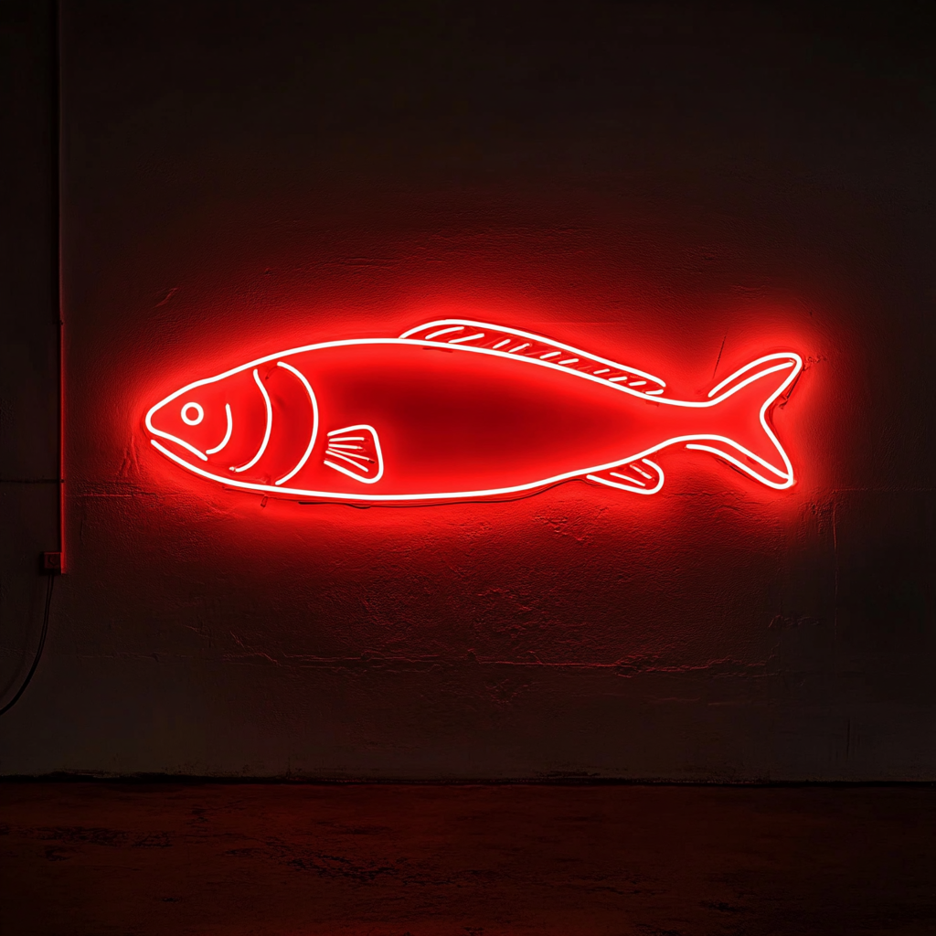 Salmon Steak - Red Neon Sign, 24 Inches