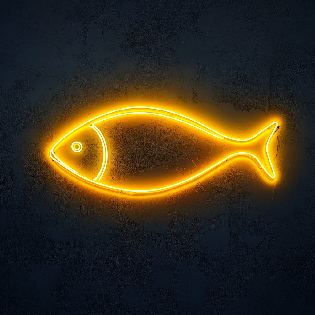 Salmon Steak - Yellow Neon Sign, 24 Inches