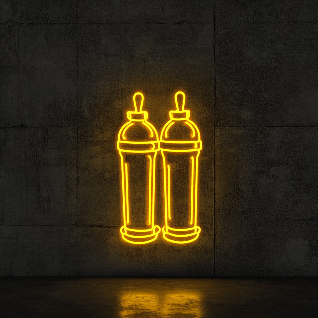 Salt and Pepper Grinders - Yellow Neon Sign, 18 Inches