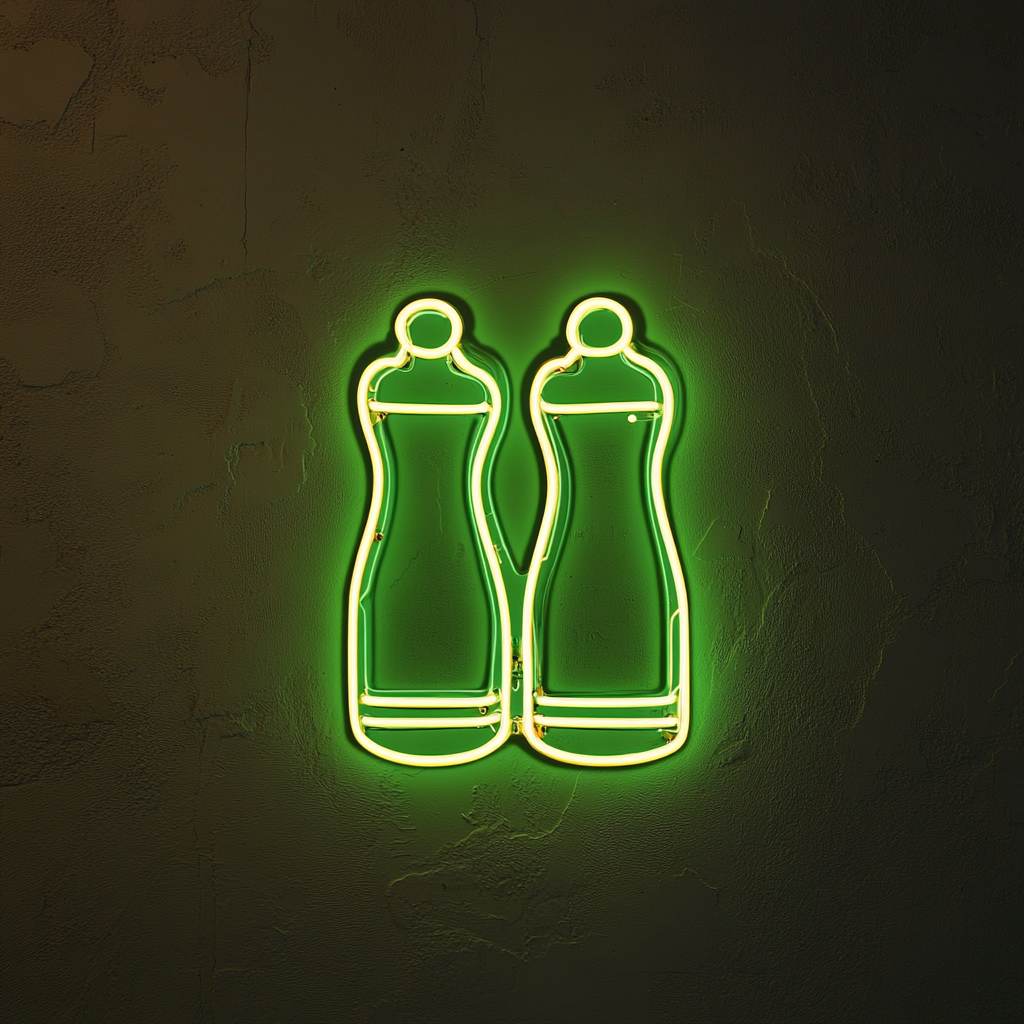 Salt and Pepper Shakers - Green Neon Sign, 18 Inches