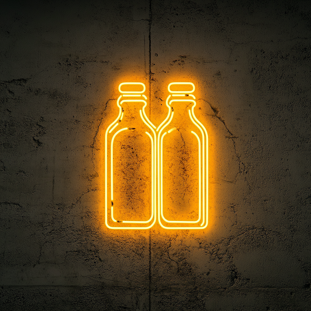 Salt and Pepper Shakers - Yellow Neon Sign, 24 Inches