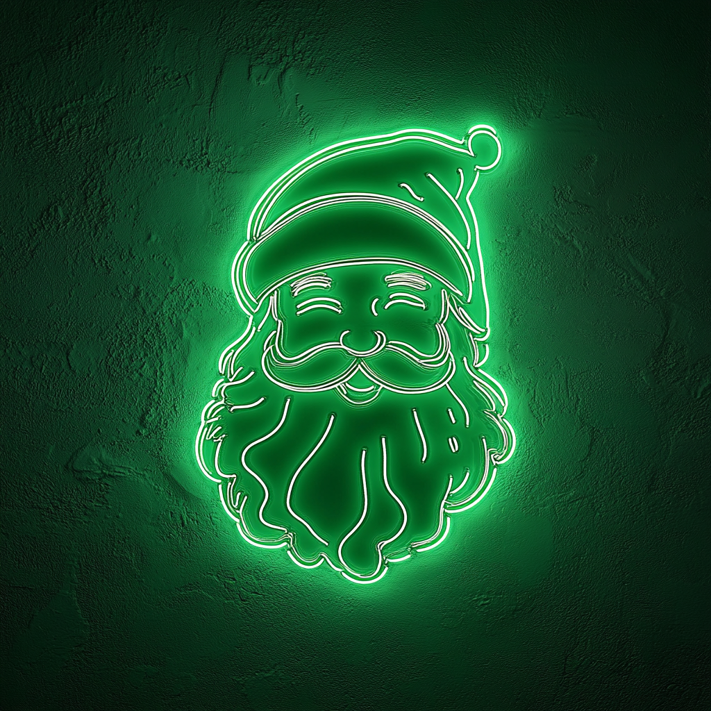 Santa - Green Neon Sign, 24 Inches