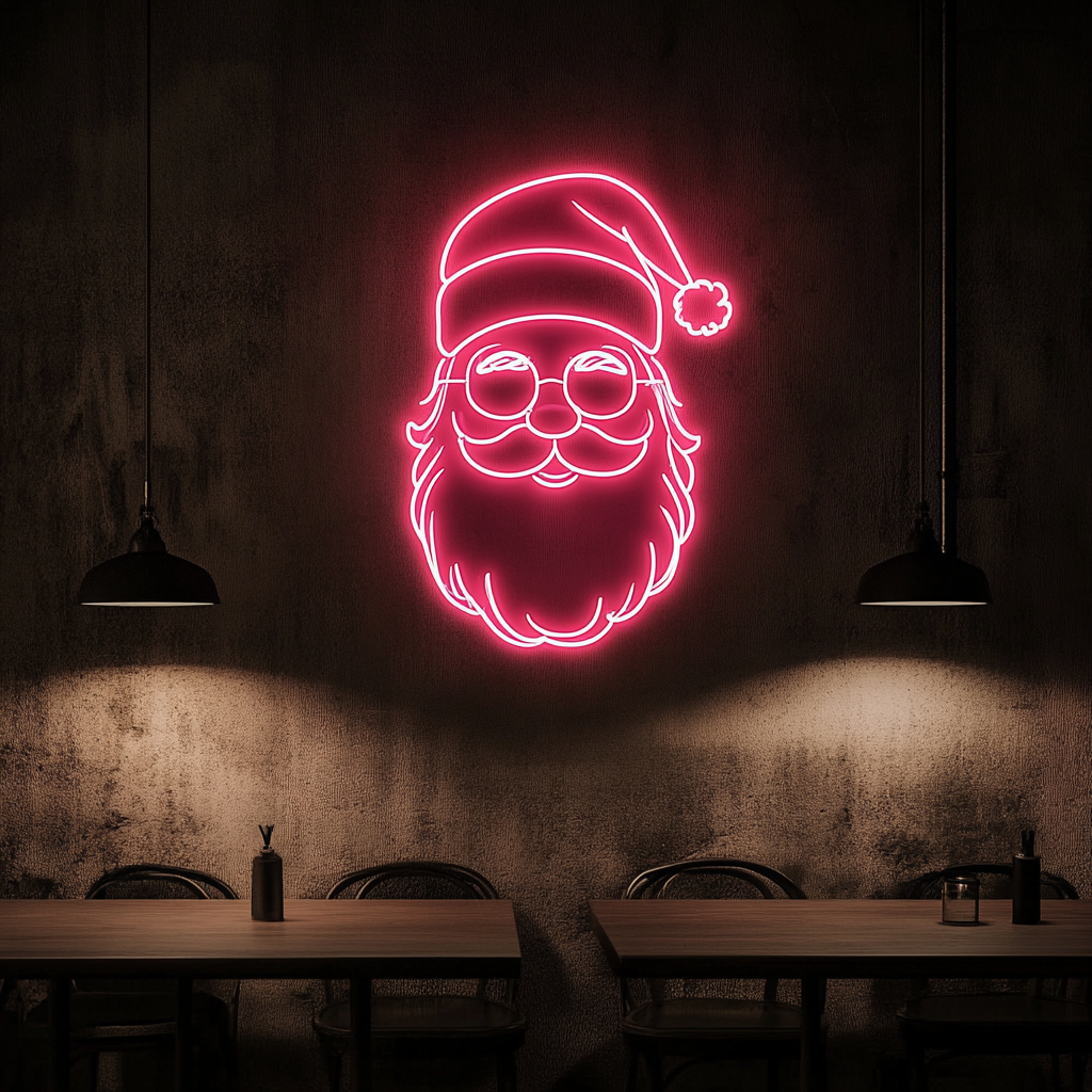 Santa - Pink Neon Sign, 24 Inches