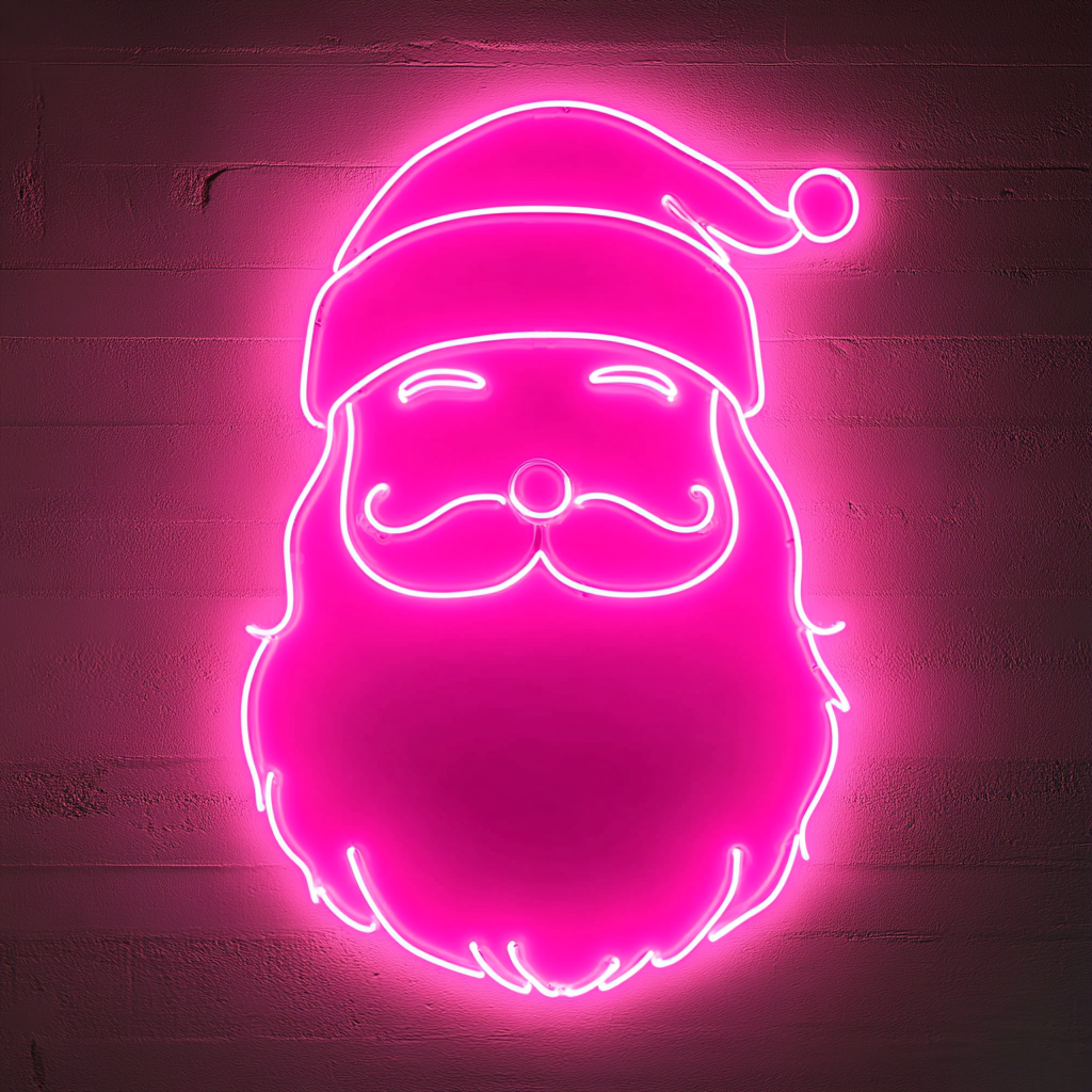 Santa - Pink Neon Sign, 18 Inches
