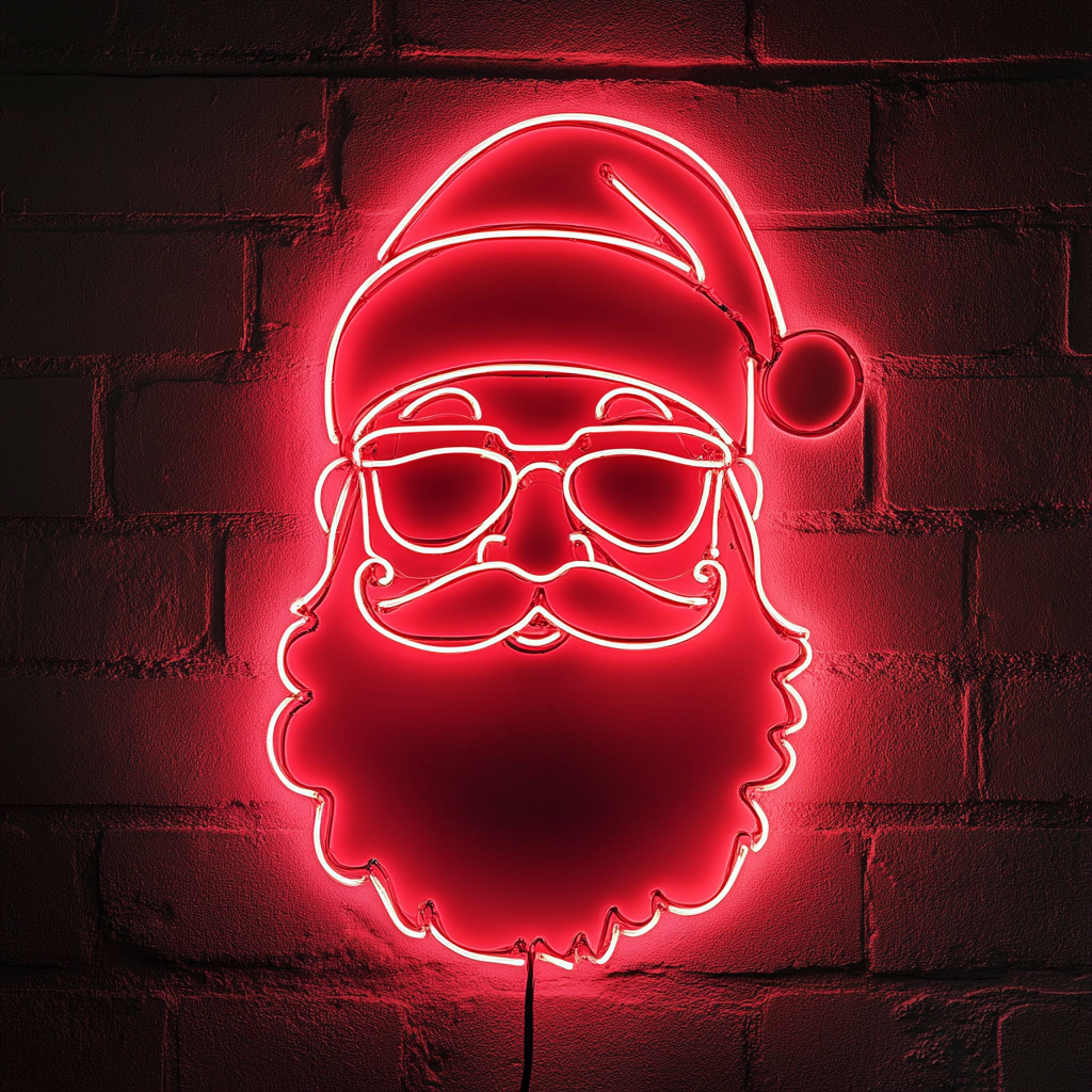 Santa - Red Neon Sign, 18 Inches