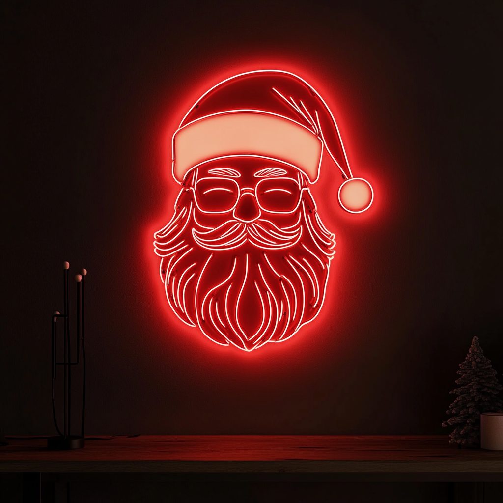 Santa - Red Neon Sign, 18 Inches