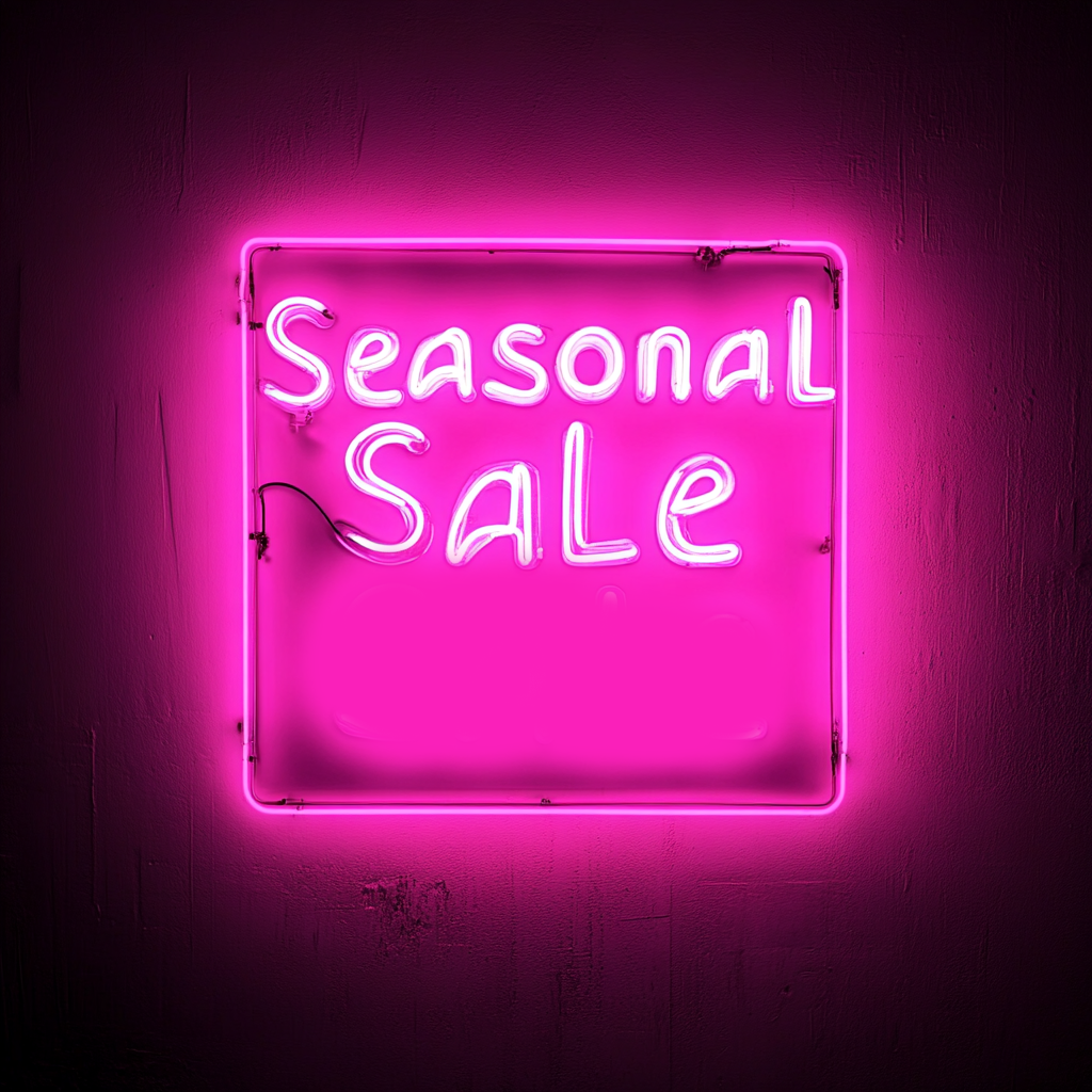 "Seasonal Sale" - Pink Neon Sign, 24 Inches