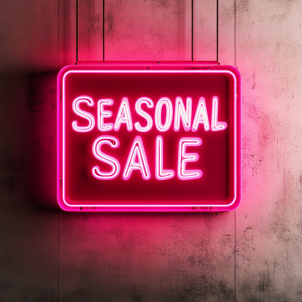 "Seasonal Sale" - Pink Neon Sign, 24 Inches
