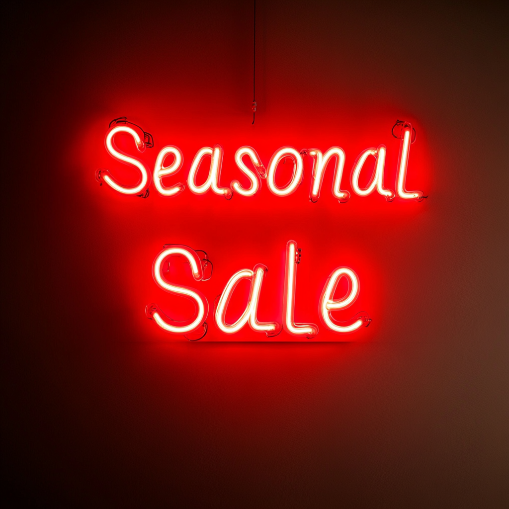 "Seasonal Sale" - Red Neon Sign, 24 Inches