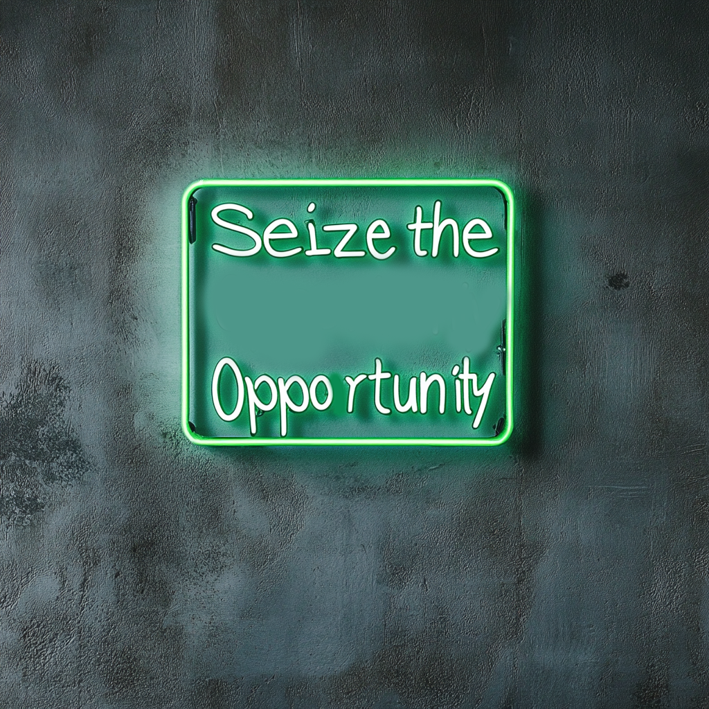 "Seize the Opportunity" - Green Neon Sign, 24 Inches