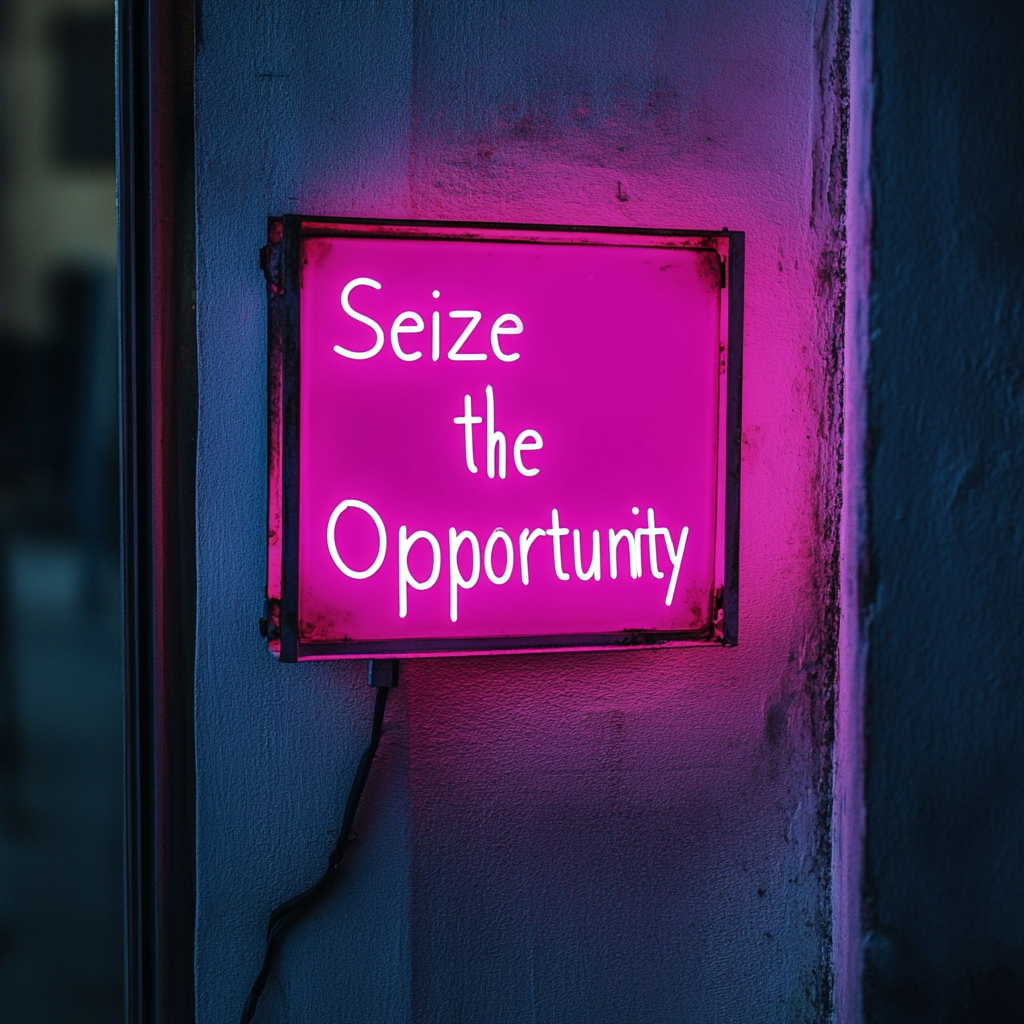"Seize the Opportunity" - Pink Neon Sign, 24 Inches