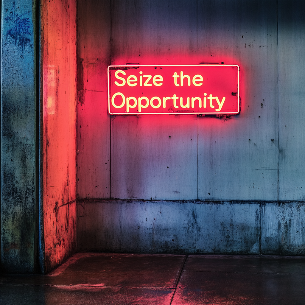 "Seize the Opportunity" - Red Neon Sign, 24 Inches