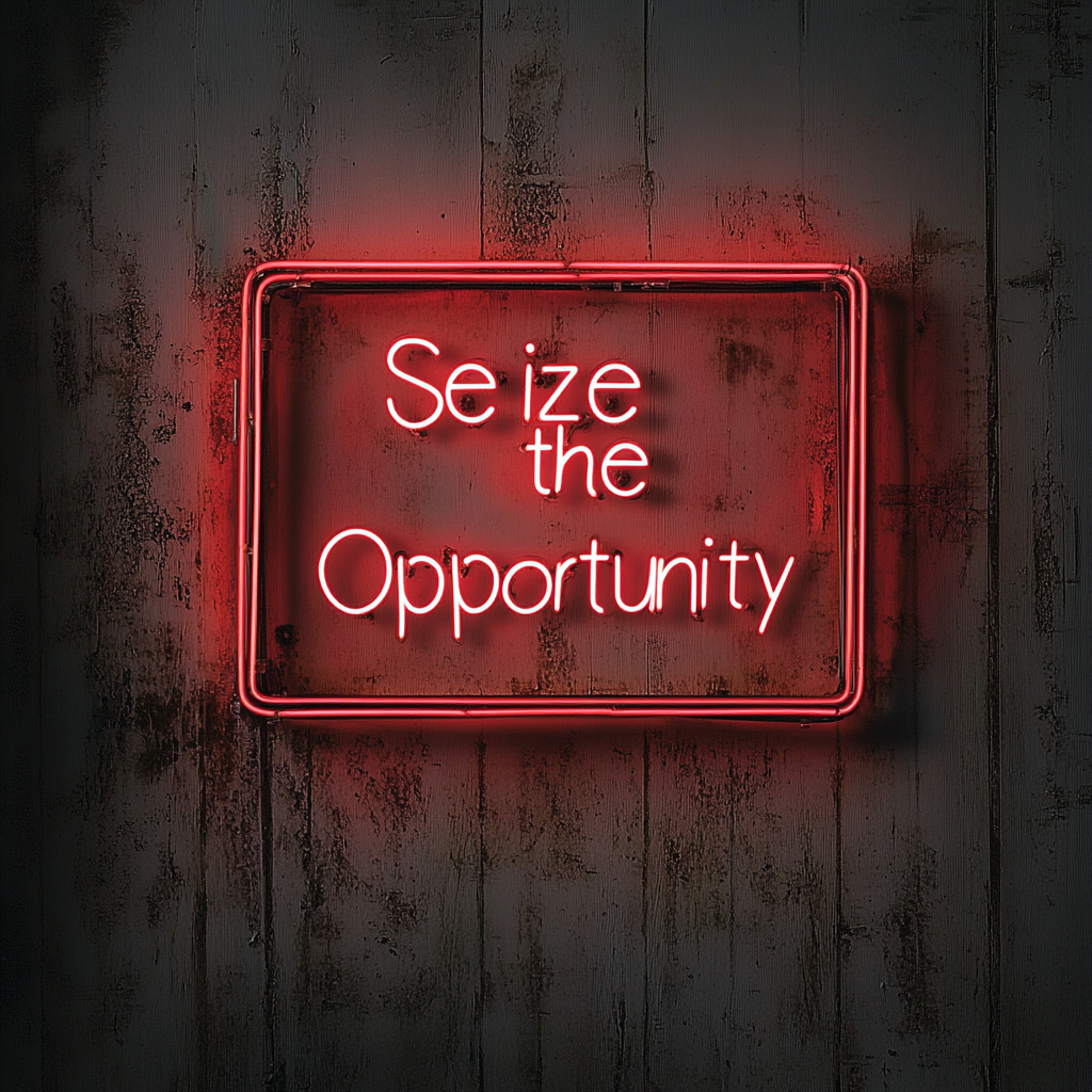 "Seize the Opportunity" - Red Neon Sign, 24 Inches