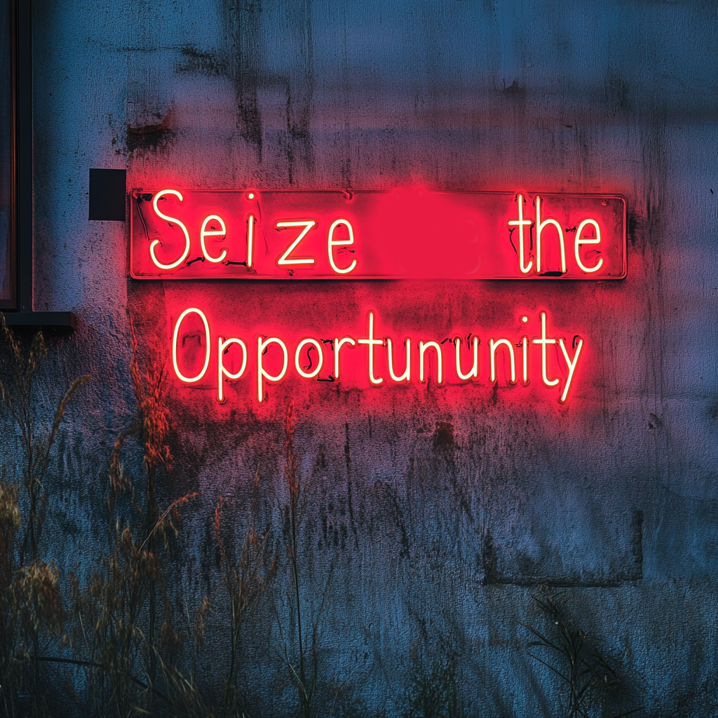 "Seize the Opportunity" - Red Neon Sign, 24 Inches