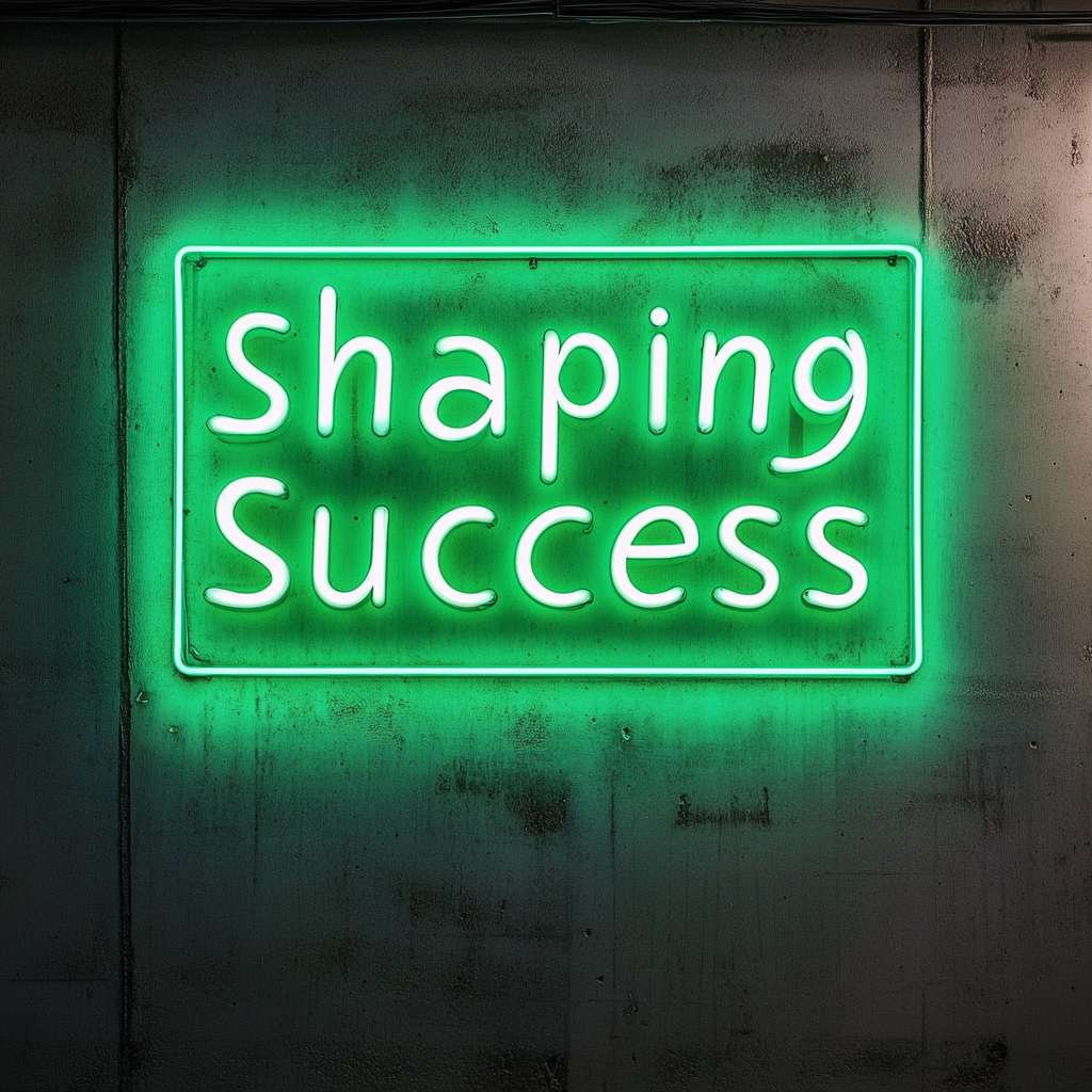 "Shaping Success" - Green Neon Sign, 24 Inches