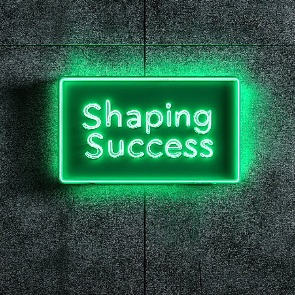 "Shaping Success" - Green Neon Sign, 24 Inches