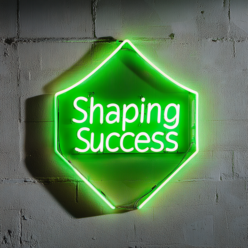 "Shaping Success" - Green Neon Sign, 24 Inches