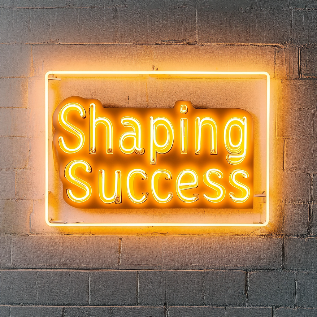 "Shaping Success" - Yellow Neon Sign, 24 Inches