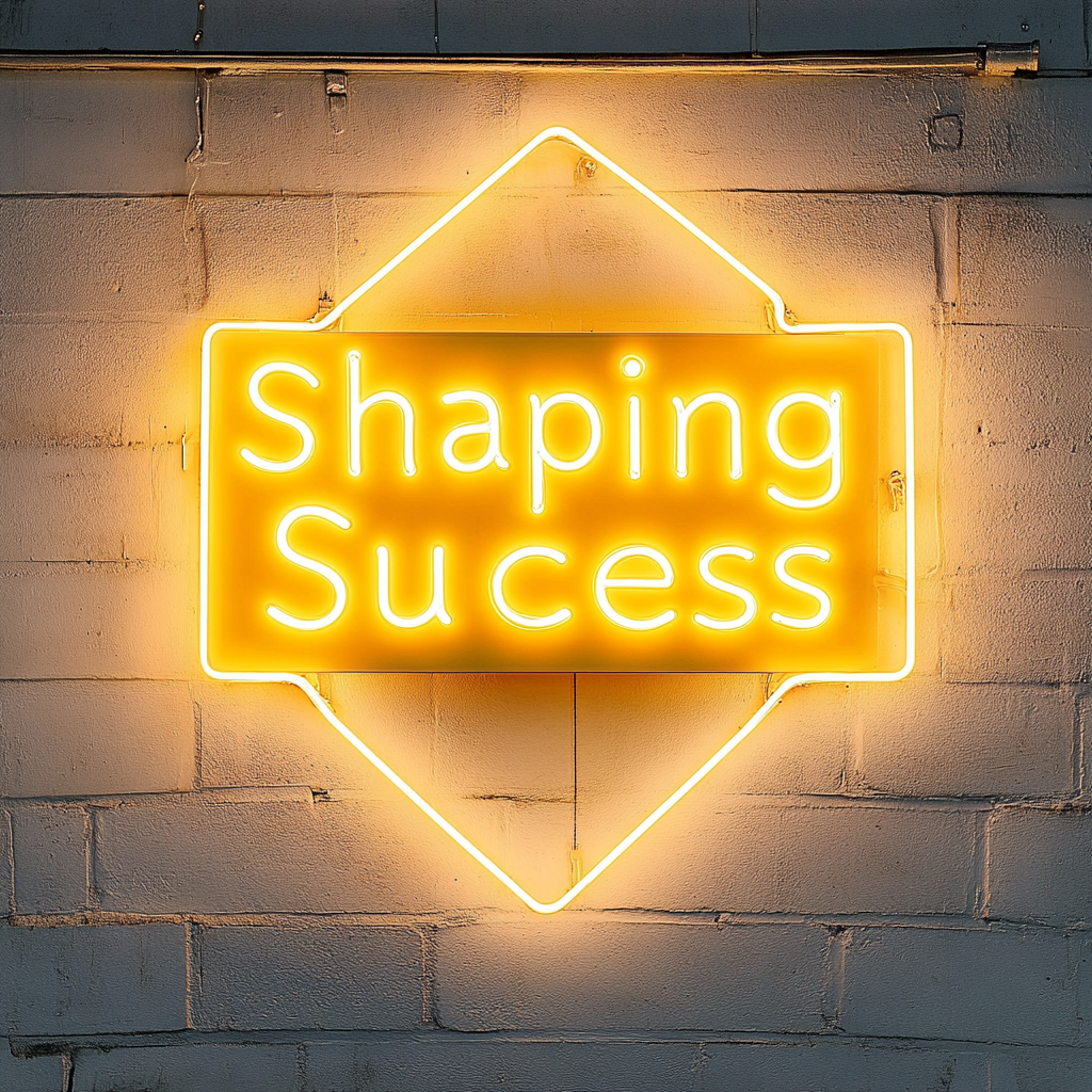 "Shaping Success" - Yellow Neon Sign, 24 Inches