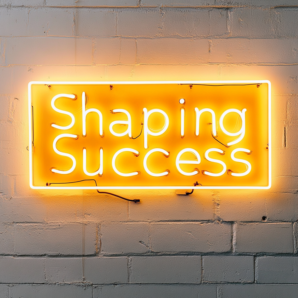 "Shaping Success" - Yellow Neon Sign, 24 Inches