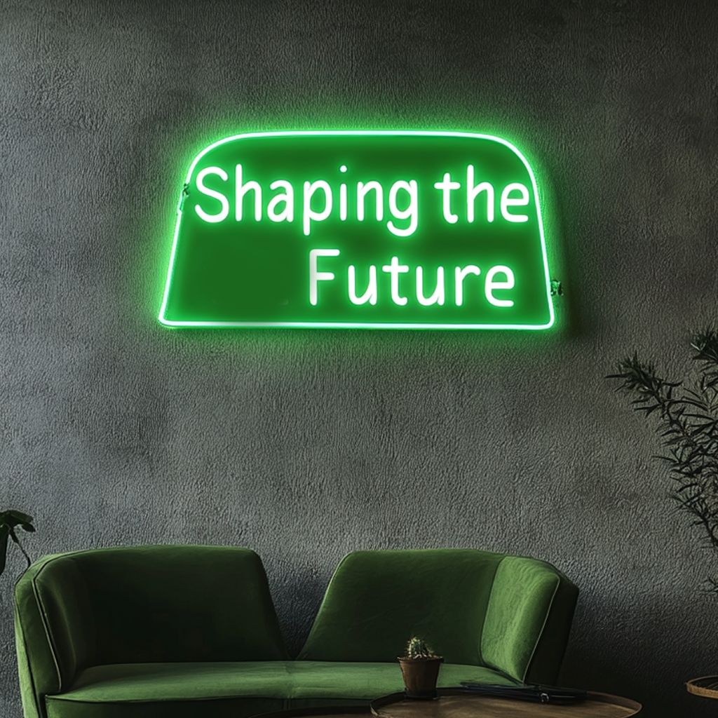 "Shaping the Future" - Green Neon Sign, 24 Inches