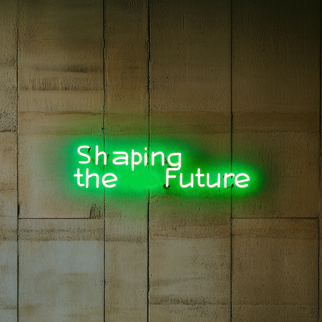 "Shaping the Future" - Green Neon Sign, 24 Inches