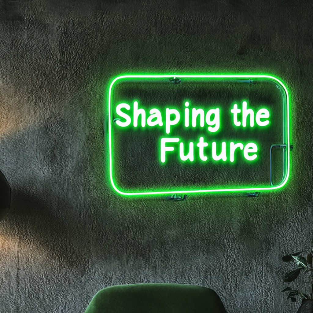 "Shaping the Future" - Green Neon Sign, 24 Inches