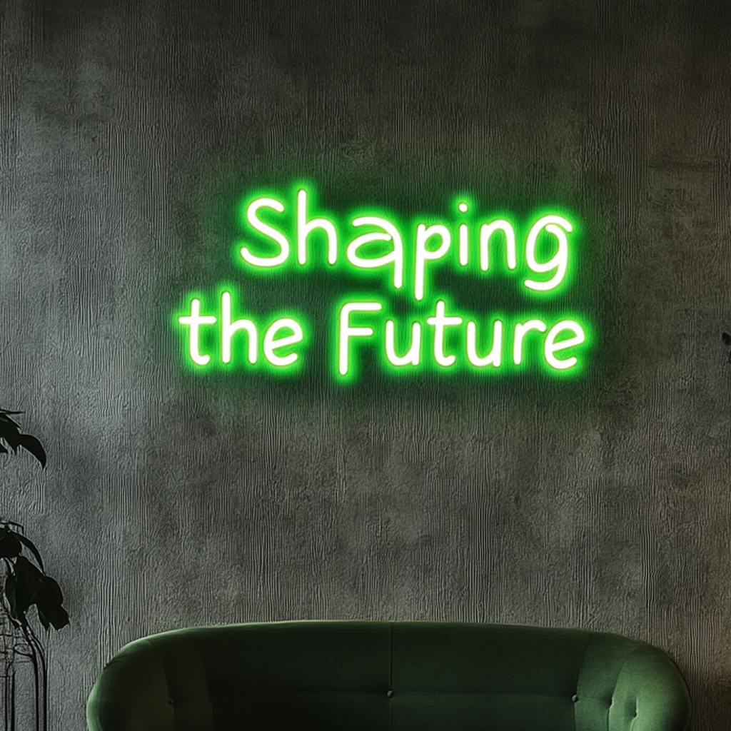 "Shaping the Future" - Green Neon Sign, 24 Inches
