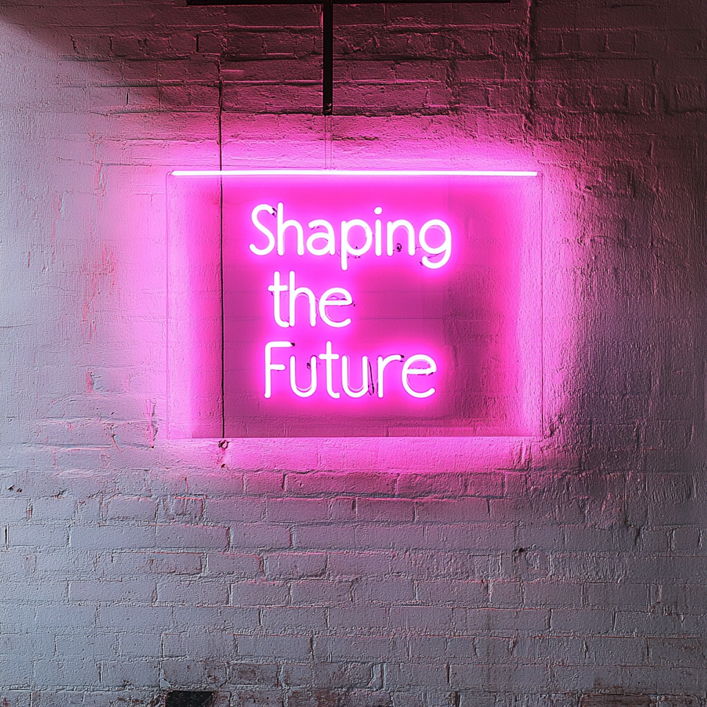 "Shaping the Future" - Pink Neon Sign, 24 Inches